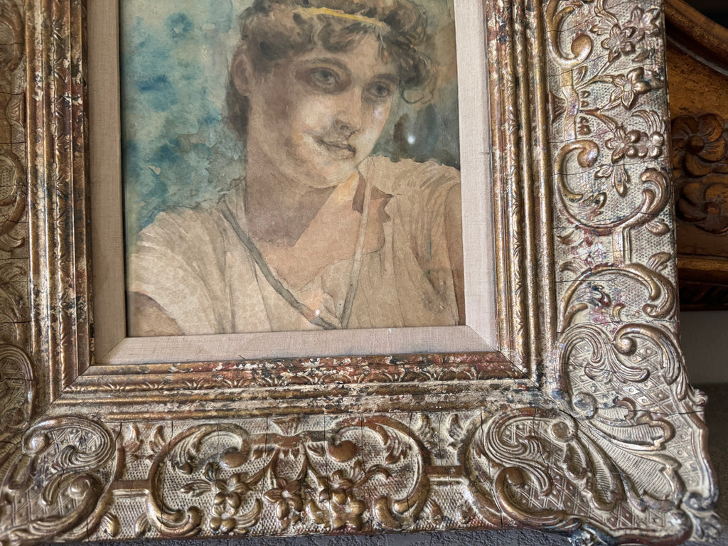 Neoclassical Watercolor Portrait of a Youth