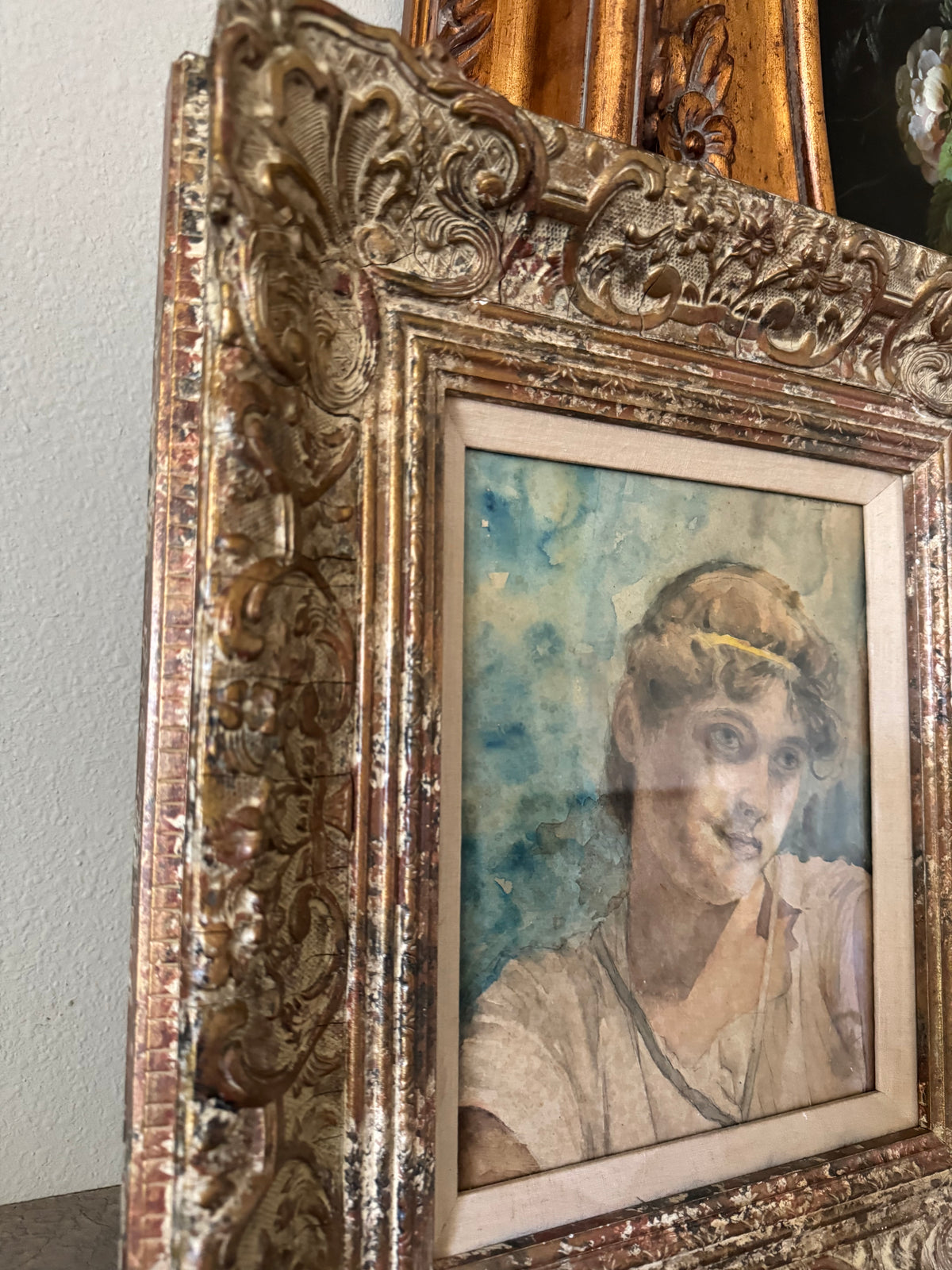 Neoclassical Watercolor Portrait of a Youth